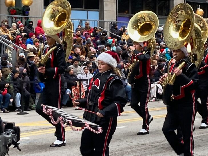 marching band with horns