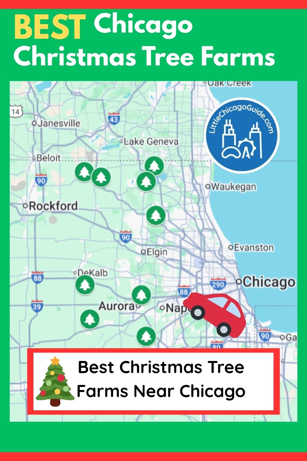 Tree Farmns Map Best Christmas Tree Farms Near Chicago | Cut Your Own Tree 2025 ...