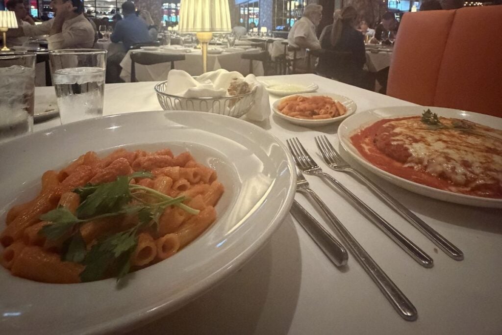 Dessert with a lit sparkler at the reopened Carmine's restaurant in Chicago's Gold Coast