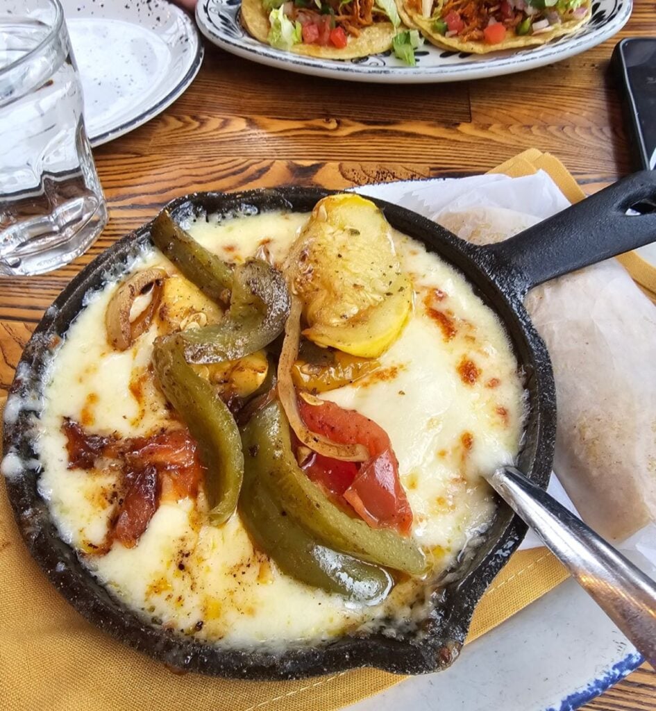 A bubbling queso fundido at La Luna in Pilsen